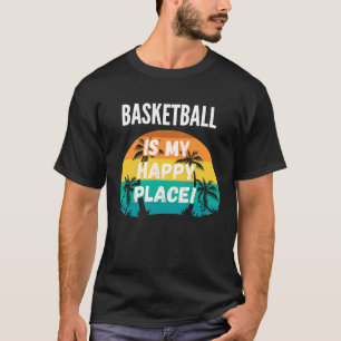 Basketball ist mein glücklicher Platz Vintag Retro T-Shirt