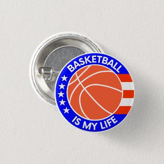 Basketball ist mein Leben! Button (Vorne & Hinten)