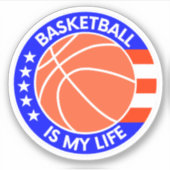 Basketball ist mein Leben - Nizza USA Muster Aufkleber (Vorderseite)