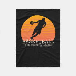 Basketball ist mein Lieblingssaison Retro Sonnenun Fleecedecke