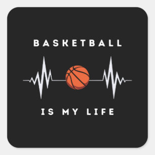 Basketball ist mein Lieblingssport Quadratischer Aufkleber