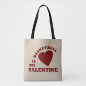 Basketball ist mein Valentinstag mit rotem Herz Tasche (Vorderseite)
