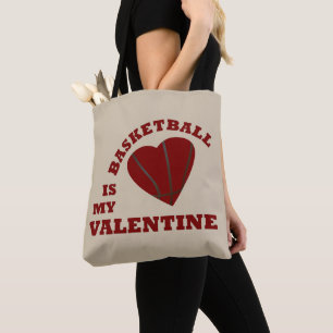 Basketball ist mein Valentinstag mit rotem Herz Tasche