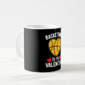 Basketball ist mein Valentinstag Sport Kaffeetasse (Vorderseite Links)