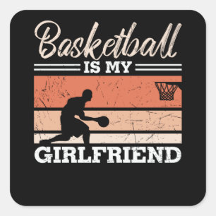 Basketball ist meine Freundin Schönes Design Quadratischer Aufkleber