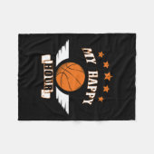 Basketball ist meine glückliche Stunde Fleecedecke (Vorderseite (Horizontal))