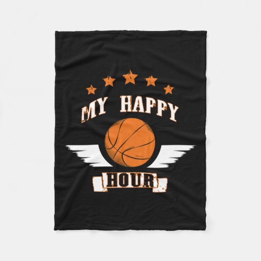 Basketball ist meine glückliche Stunde Fleecedecke (Vorderseite)