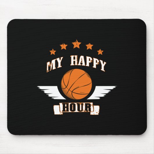 Basketball ist meine glückliche Stunde Mousepad (Vorne)