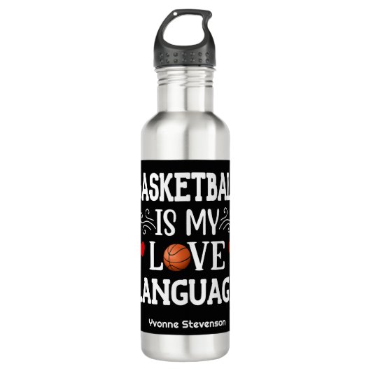 Basketball ist meine Liebe Basketball Player Edelstahlflasche (Vorderseite)