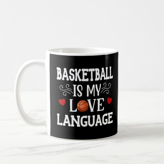 Basketball ist meine Liebe Basketballfächer Kaffeetasse (Links)