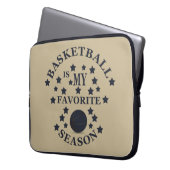 Basketball ist meine Lieblingsjahreszeit mit blaue Laptopschutzhülle (Vorderseite Links)