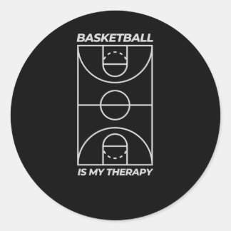 Basketball ist meine Therapie Runder Aufkleber
