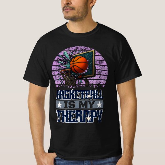 Basketball ist meine Therapie T-Shirt (Vorderseite)