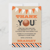 Basketball jeden Geburtstag Dankeskarte (Vorderseite)