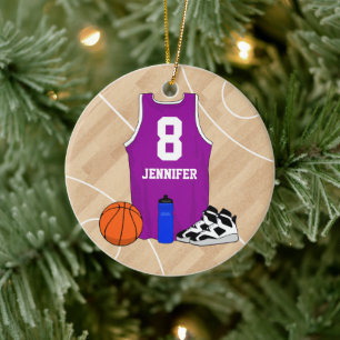 Basketball Jersey am Court Magenta Keramik Ornament