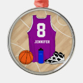 Basketball Jersey am Court Magenta Ornament Aus Metall (Vorne)