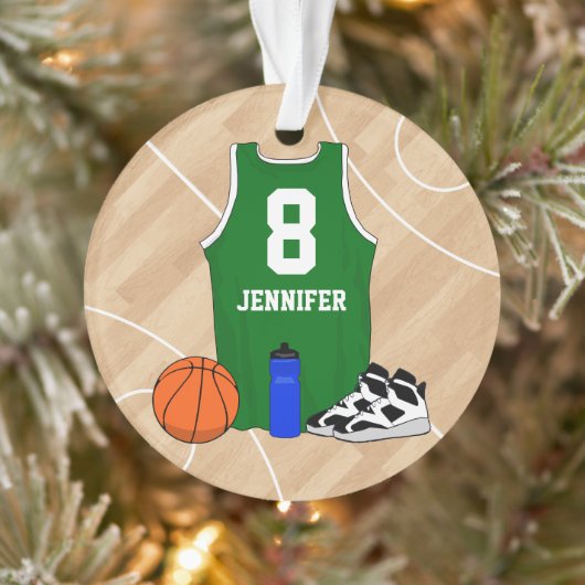 Basketball Jersey auf Hofgrün Ornament (Baum)