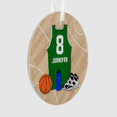 Basketball Jersey auf Hofgrün Ornament (Vorderseite)