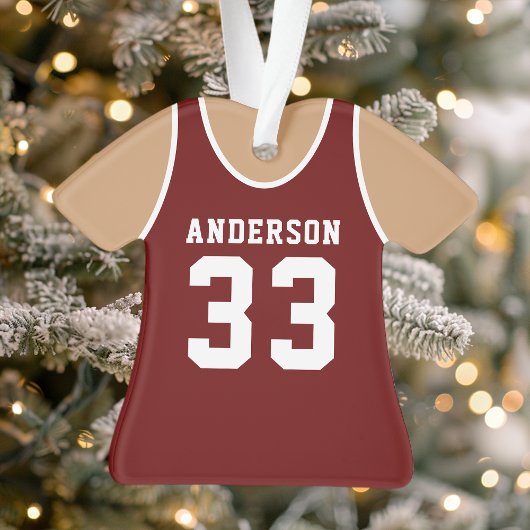 Basketball Jersey Sportteam Uniform Maroon Ornament