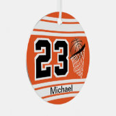 Basketball Jersey Style | DIY Text | Orange Ornament Aus Metall (Vorderseite Rechts)