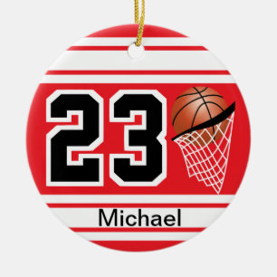 Basketball Jersey Style   DIY Text   Rot Keramik Ornament