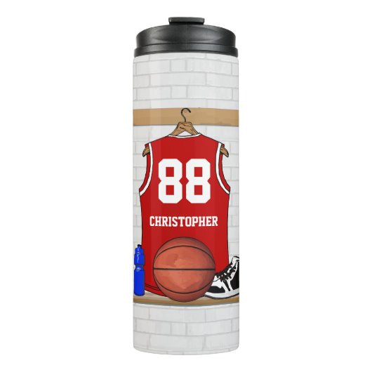 Basketball-Jersey-Team-Geschenke Thermosbecher (Vorderseite)