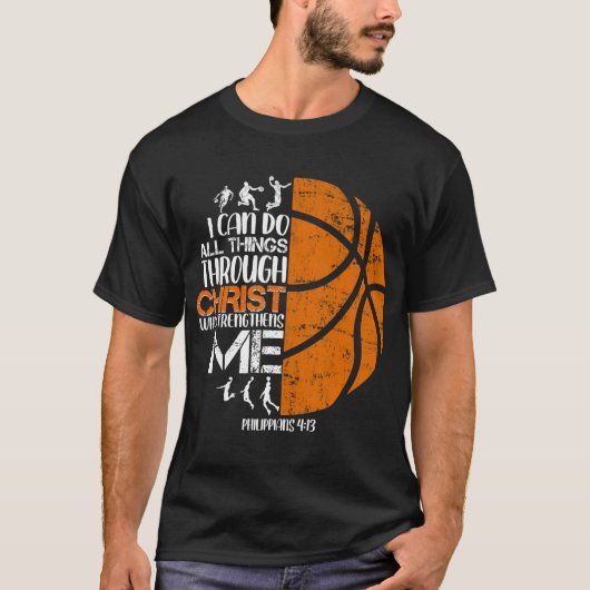 Basketball Jesus Christliche religiöse Geschenke f T-Shirt (Vorderseite)
