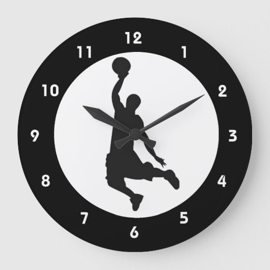 Basketball-Jump-Design-Wand-Uhr Große Wanduhr (Vorderseite)