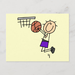 Basketball Jump Shot - Lila Hemden und Geschenke Postkarte