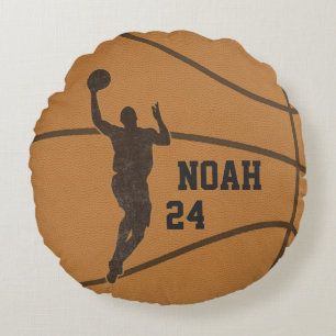 Basketball-Jungepersonalisiertes rundes Kissen