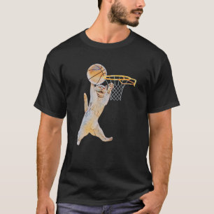 Basketball-Katze-Sprungwurf Lustige Katzen-Sportfa T-Shirt