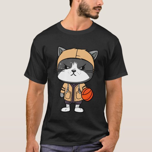 Basketball-Katzen T-Shirt (Vorderseite)
