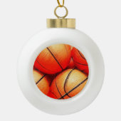 Basketball Keramik Kugel-Ornament (Vorderseite)