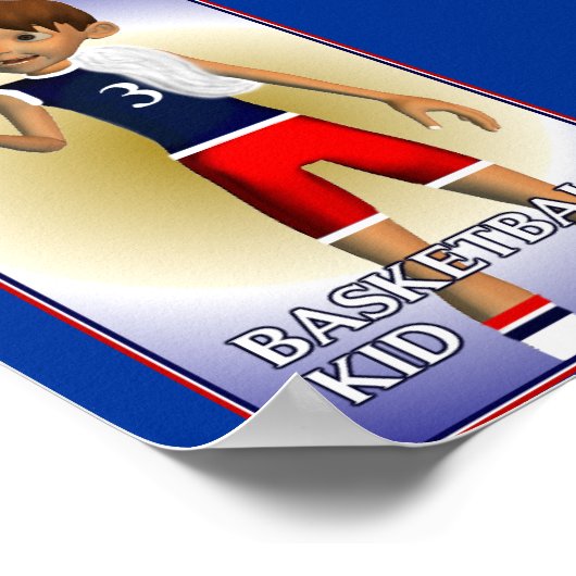 Basketball Kid Poster (Ecke)