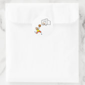 Basketball Kid Runder Aufkleber (Tasche)
