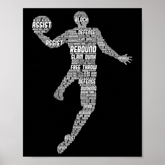 Basketball Kinder Jungen Männer Poster (Vorne)