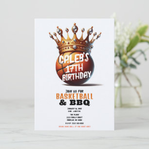 Basketball King Gold Crown Foto Geburtstag Einladung
