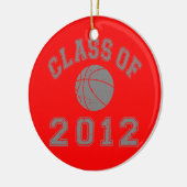 Basketball-Klasse 2012 - Grau 2 Keramik Ornament (Links)
