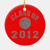 Basketball-Klasse 2012 - Grau 2 Keramik Ornament (Hinten)