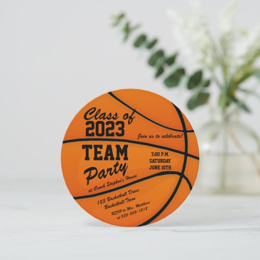 Basketball-Klasse des Party 2023 Einladung (Stehend Vorderseite)