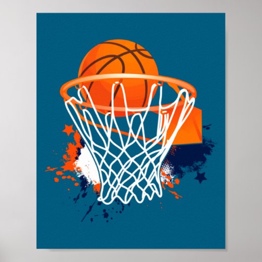 Basketball Korb Spieler Basketball Trainer Poster (Vorne)