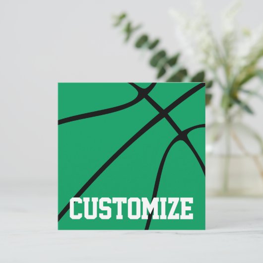 Basketball Kundenteam Name Grüner Basketball Sport (Stehend Vorderseite)