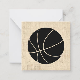 Basketball-Kunst im Vintage-Stil, Beige, Schrift,  Mitteilungskarte
