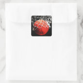 Basketball-Kunst Quadratischer Aufkleber (Tasche)