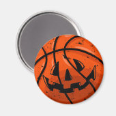 Basketball Kürbislaterne Grunge Halloween Pumpkin Magnet (Vorderseite/Rückseite)