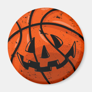 Basketball Kürbislaterne Grunge Halloween Pumpkin Magnet