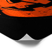 Basketball Kürbislaterne Grunge Halloween Pumpkin Poster (Ecke)