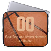 Basketball-Laptop-Hülse mit Ihrer ZAHL und NAMEN Laptopschutzhülle (Vorderseite)