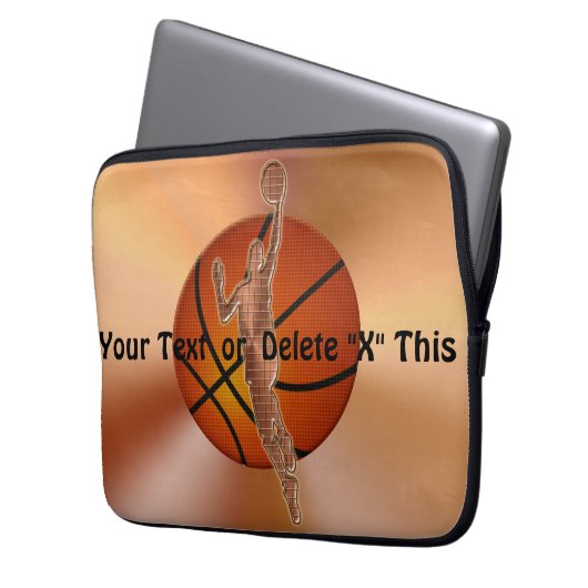 Basketball-Laptop-Hülsen-Basketball-Geschenke für Laptopschutzhülle (Vorderseite Links)