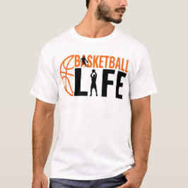 Basketball Leben Sport Typography Cooler Korb Spie T-Shirt